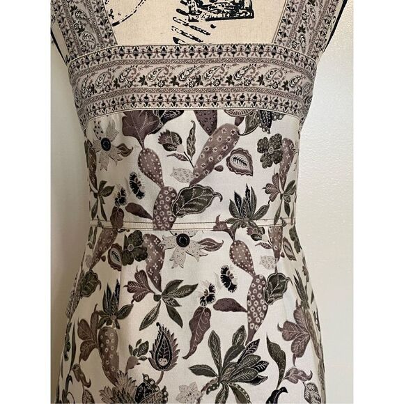 NWT Tory Burch New Ivory Wisteria Silk Sleeveless Zip Up Women's Shift Dress Siz - Picture 8 of 11